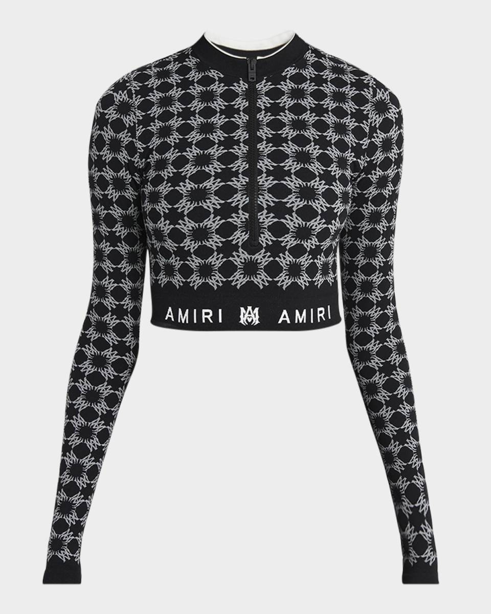 MA Quad Seamless Half-Zip Crop Top